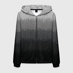 Мужская толстовка на молнии Градиент полосами тёмно-серый графитовый