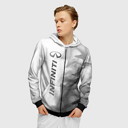 Толстовка 3D на молнии мужская Infiniti - white gradient по-вертикали, цвет: 3D-черный — фото 2