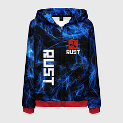 Толстовка 3D на молнии мужская Rust молнии, цвет: 3D-красный