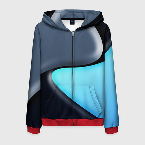 Мужская толстовка на молнии Разноцветный / 3D-Красный – фото 1