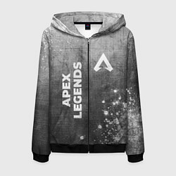 Толстовка 3D на молнии мужская Apex Legends - grey gradient вертикально, цвет: 3D-черный