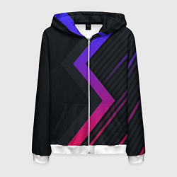 Толстовка 3D на молнии мужская Color black line, цвет: 3D-белый