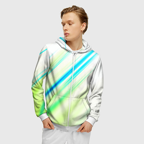 Мужская толстовка на молнии Multicolored / 3D-Белый – фото 3