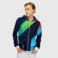 Толстовка 3D на молнии мужская Multicolored, цвет: 3D-белый — фото 2