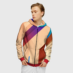 Толстовка 3D на молнии мужская Multicolored, цвет: 3D-красный — фото 2
