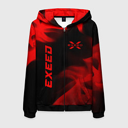 Толстовка 3D на молнии мужская Exeed - red gradient вертикально, цвет: 3D-черный
