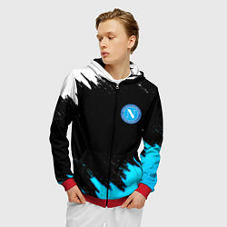 Толстовка 3D на молнии мужская Napoli краски текстура, цвет: 3D-красный — фото 2