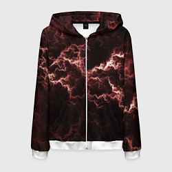 Толстовка 3D на молнии мужская Lightning red, цвет: 3D-белый