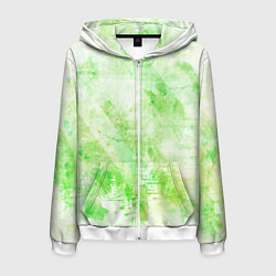 Мужская толстовка на молнии Абстракция - light green atom