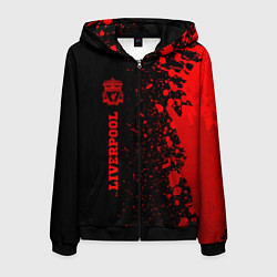 Толстовка 3D на молнии мужская Liverpool - red gradient по-вертикали, цвет: 3D-черный