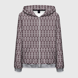 Толстовка 3D на молнии мужская Геометрический узор какао с молоком, цвет: 3D-меланж