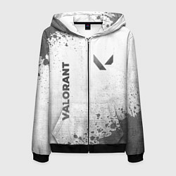 Толстовка 3D на молнии мужская Valorant - white gradient вертикально, цвет: 3D-черный