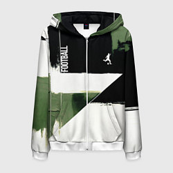 Мужская толстовка на молнии Футбол на фоне брызг красок