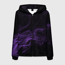 Толстовка 3D на молнии мужская Color smoke purple, цвет: 3D-черный