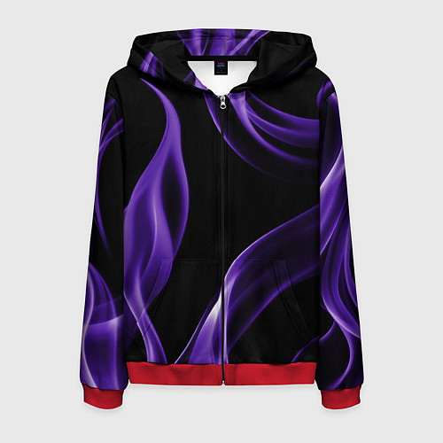 Мужская толстовка на молнии Purple abstraction / 3D-Красный – фото 1