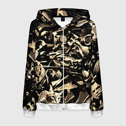 Толстовка 3D на молнии мужская Итальянские мемы с животными, цвет: 3D-белый