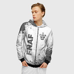 Толстовка 3D на молнии мужская FNAF - white gradient вертикально, цвет: 3D-черный — фото 2