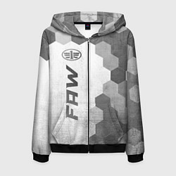 Толстовка 3D на молнии мужская FAW - white gradient по-вертикали, цвет: 3D-черный
