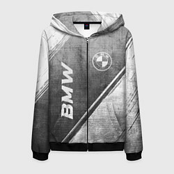 Мужская толстовка на молнии BMW - grey gradient вертикально