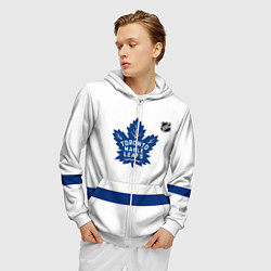 Толстовка 3D на молнии мужская Торонто Мейпл Лифс - хоккейная команда, цвет: 3D-белый — фото 2
