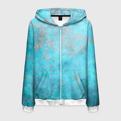Мужская толстовка на молнии Абстракция - light blue sea surface