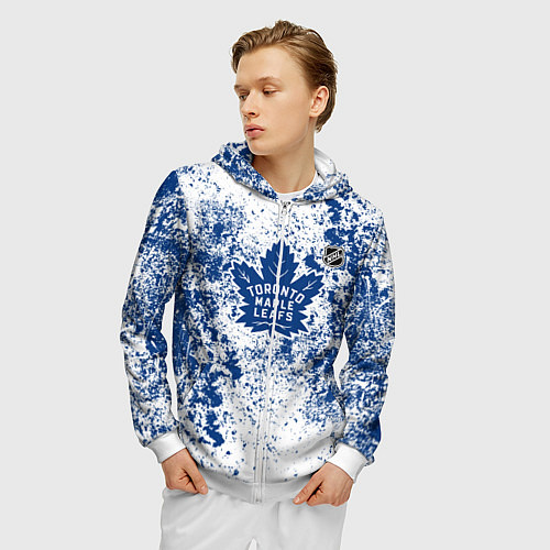 Мужская толстовка на молнии Toronto Maple Leafs NHL white / 3D-Белый – фото 3