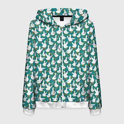 Мужская толстовка на молнии Злой гусь узор