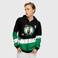 Толстовка 3D на молнии мужская Бостон Селтикс НБА, цвет: 3D-черный — фото 2