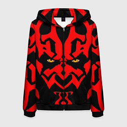 Толстовка 3D на молнии мужская Лицо Дарт Мола, цвет: 3D-черный