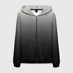 Толстовка 3D на молнии мужская Градиент металлический тёмно-серый, цвет: 3D-черный