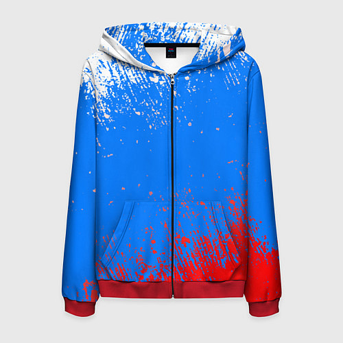 Мужская толстовка на молнии Патриот - флаг / 3D-Красный – фото 1