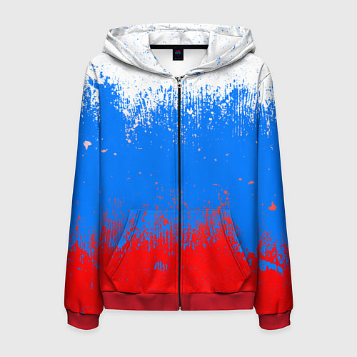 Мужская толстовка на молнии Патриот - флаг / 3D-Красный – фото 1