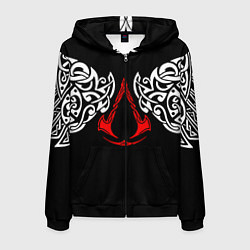 Мужская толстовка на молнии Силуэт ворона - Aссасинс Крид