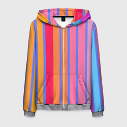 Мужская толстовка на молнии Теплые цветные полосы
