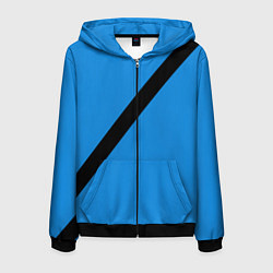 Толстовка 3D на молнии мужская Пристегнутый ремень безопасности, синий, цвет: 3D-черный