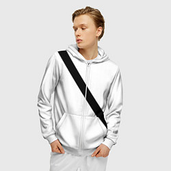 Толстовка 3D на молнии мужская Ремень безопасности пассажирский, цвет: 3D-белый — фото 2