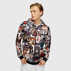 Толстовка 3D на молнии мужская Гачиакута герои, цвет: 3D-черный — фото 2