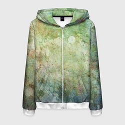 Мужская толстовка на молнии Абстракция - faded spots on a green background