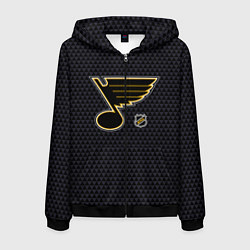 Толстовка 3D на молнии мужская Сент Луис Блюз - черные треугольники, цвет: 3D-черный