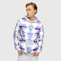 Толстовка 3D на молнии мужская Easter holidays, цвет: 3D-белый — фото 2