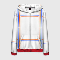 Толстовка 3D на молнии мужская Neon white orange blue, цвет: 3D-красный
