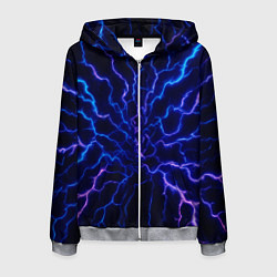 Толстовка 3D на молнии мужская Разряд молнии текстура, цвет: 3D-меланж