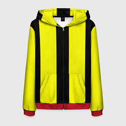 Толстовка 3D на молнии мужская Color yellow black line, цвет: 3D-красный