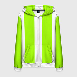 Мужская толстовка на молнии Color light green white stripes