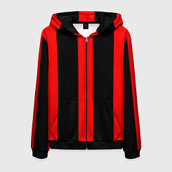 Толстовка 3D на молнии мужская Color black red lines, цвет: 3D-черный