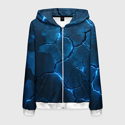 Толстовка 3D на молнии мужская Неоновые плиты с камуфляжем, цвет: 3D-белый