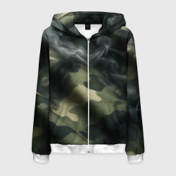 Мужская толстовка на молнии Камуфляжная ткань с дымом