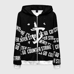 Толстовка 3D на молнии мужская Doom x counter strike, цвет: 3D-белый