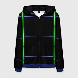 Мужская толстовка на молнии Color black green purple stripes
