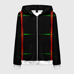 Мужская толстовка на молнии Color black green orange stripes